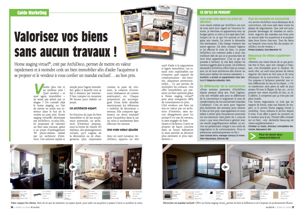 ArchiDeco au Journal de&nbsp;l&rsquo;Agence