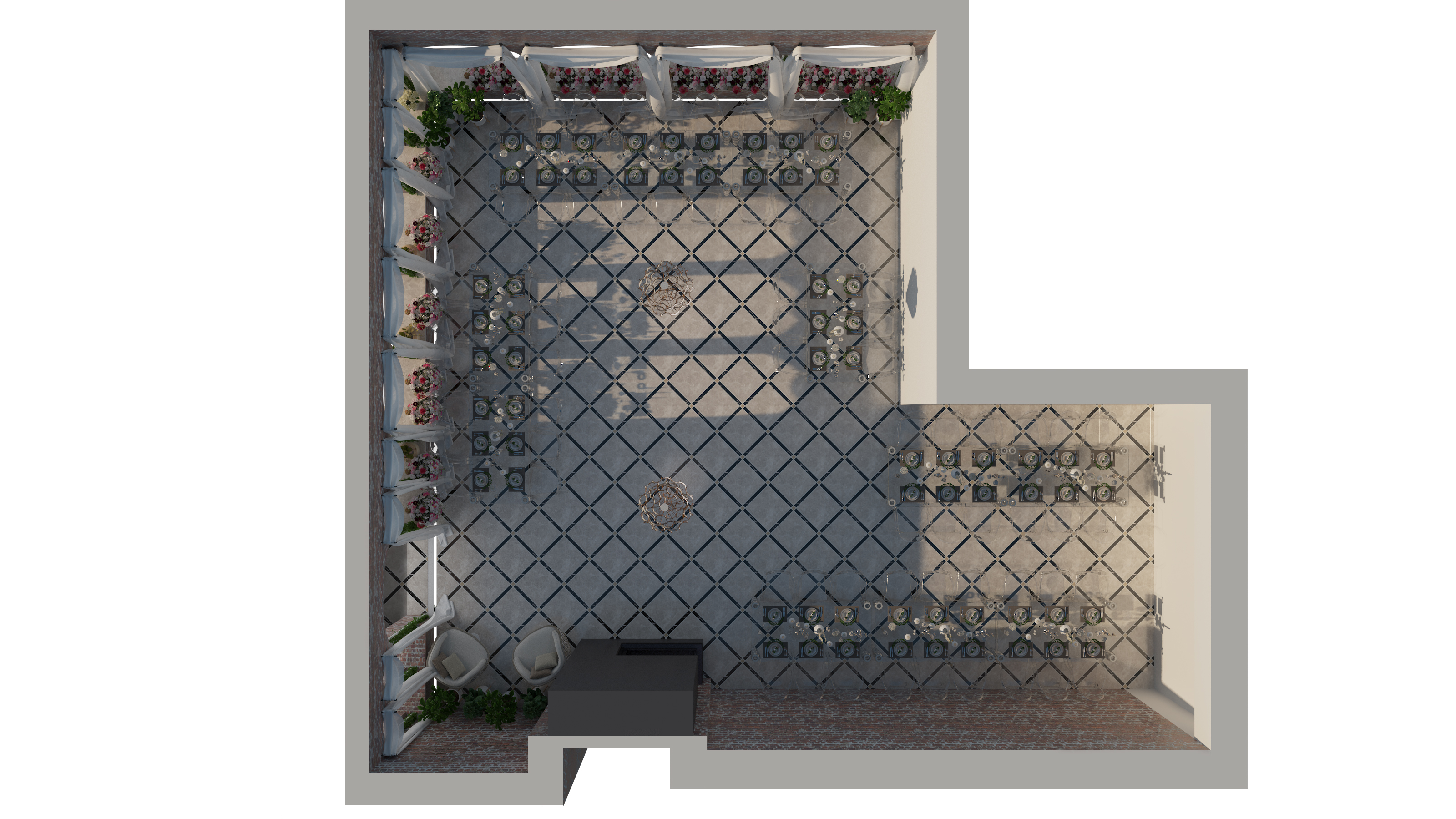 Plan 3D - Salle de mariage 